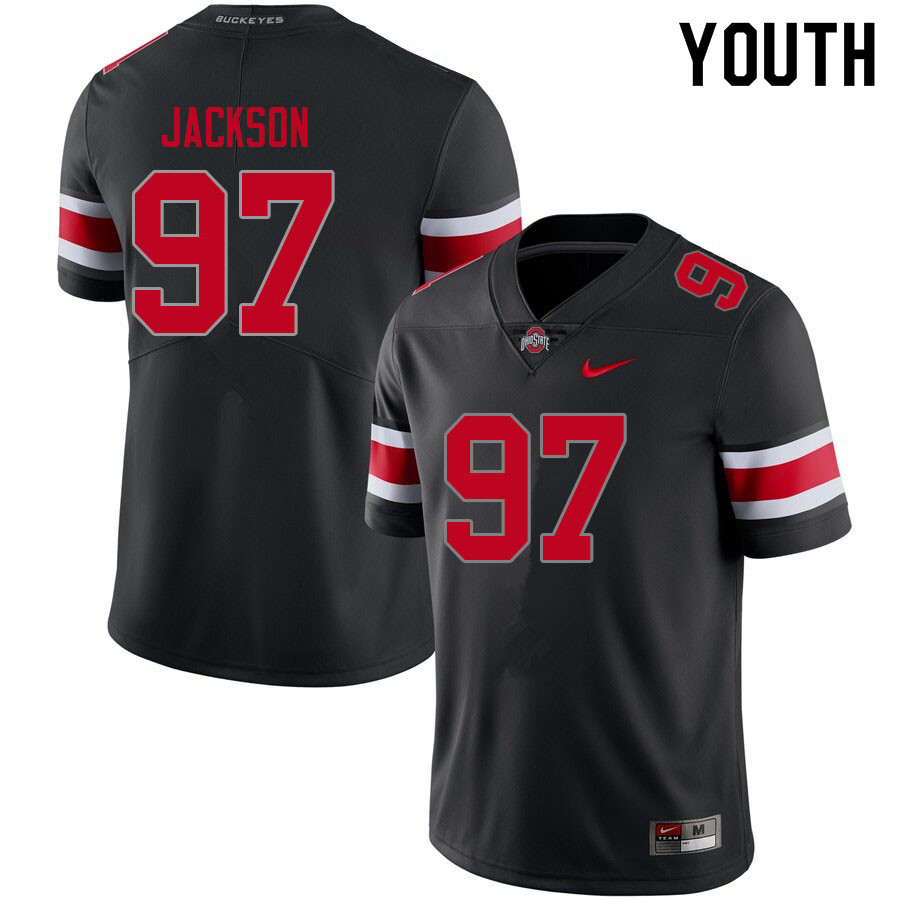 Youth #97 Kenyatta Jackson Ohio State Buckeyes College Football Jerseys Sale-Blackout